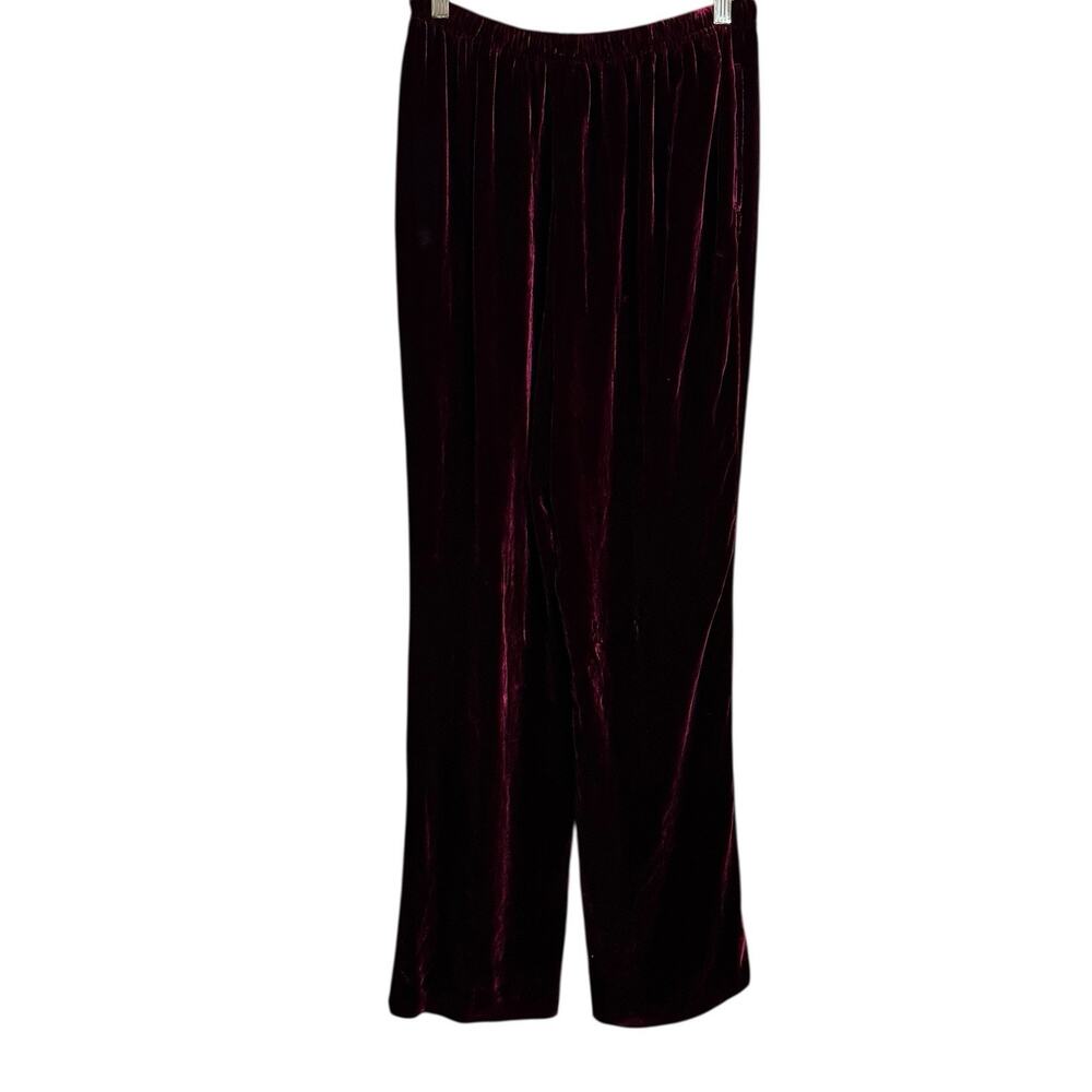 Vintage Velvet Straight Leg Pants Medium Stretch Witchy Goth Grunge Red Holiday